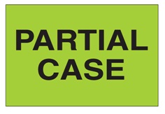 2 X 3 &quot;PARTIAL CASE&quot; FLUORESCENT GREEN LABEL 500RL