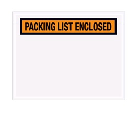 7 X 5.5 ORANGE PANEL FACE PACKING LIST ENCLOSED ENVELOPE
