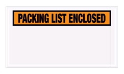 5.5 X 10 ORANGE PANEL FACE PACKING LIST ENCLOSED ENVELOPE