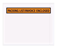 4.5 X 5.5 ORANGE PANEL FACE PACKING LIST/INVOICE ENCLOSED