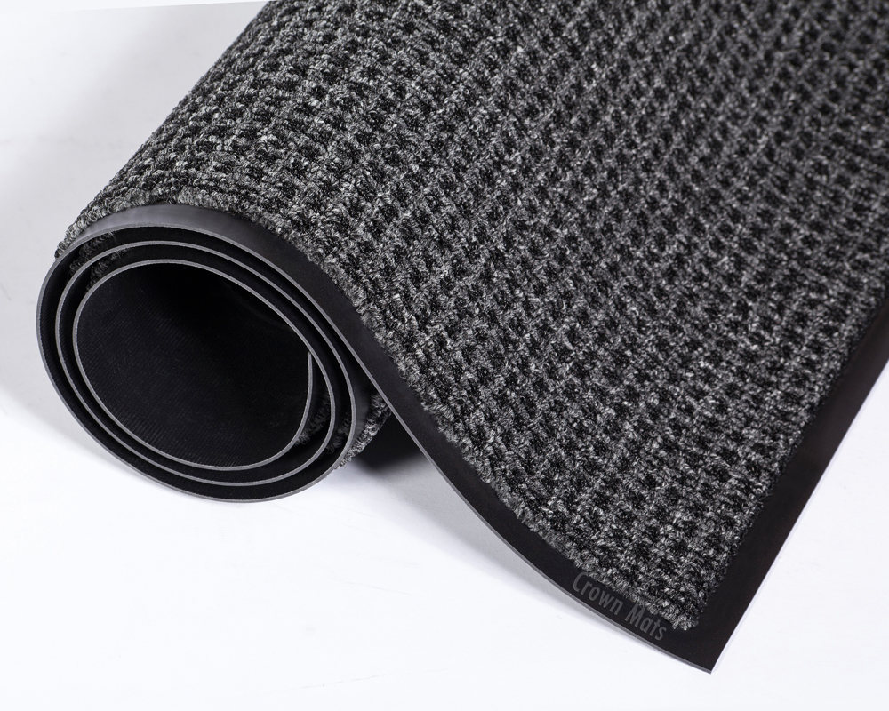CROWN #360 3&#39; X 10&#39; BLACK/GRAY OXFORD HEAVY TRAFFIC WIPER MAT