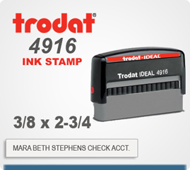 TRODAT 4916 3/8&quot; X 2 3/4&quot; SELF INKING STAMPER 1EA