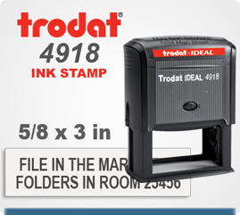 TRODAT 4918 5/8&quot; X 3&quot; SELF INKING STAMPER 1EA 
