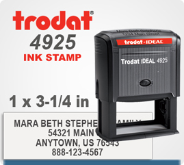 TRODAT 4925 1&quot; X 3 1/4&quot; SELF INKING STAMPER 1EA
