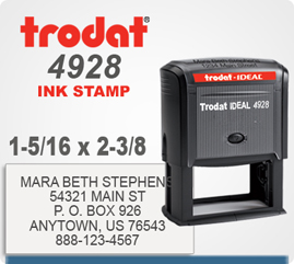 TRODAT 4928 1 5/16&quot; X 2 3/8&quot; SELF INKING STAMPER