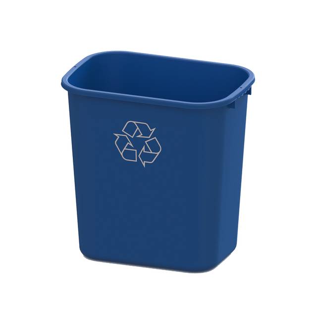 IMPACT 28QT BLUE W/ RECYCLE  LOGO SOFT SIDED WASTEBASKET 