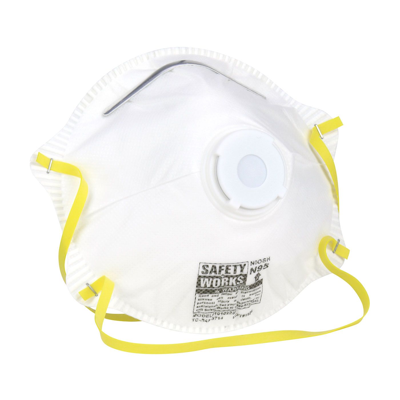SAFETY WORKS N95 HARMFUL DUST DISPOSABLE RESPIRATOR W/