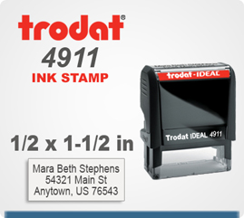 TRODAT 4911 1/2&quot; X 1 1/2&quot;  SELF INKING STAMPER 1EA