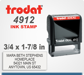 TRODAT 4912 3/4&quot; X 1 7/8&quot; SELF INKING STAMPER 1EA