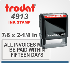 TRODAT 4913 7/8&quot; X 2 1/4&quot; SELF INKING STAMPER 1EA